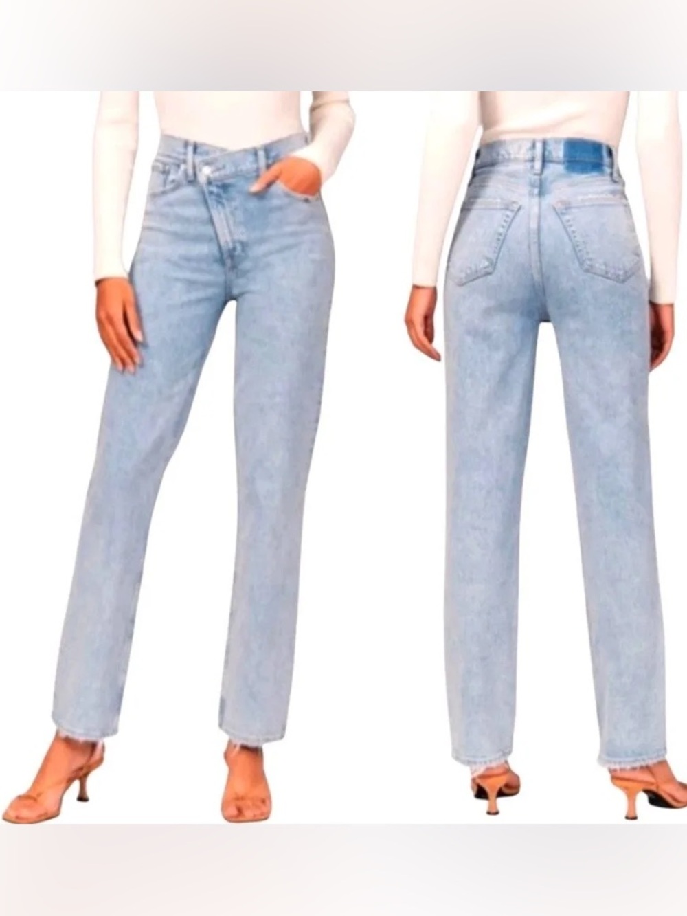 Abercrombie & Fitch 90’s straight ultra high rise criss cross jeans 6R